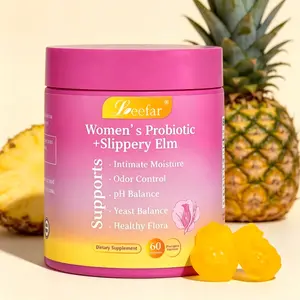 Women’s Probiotic Gummies Slippery Elm Prebiotics | Hawaiian Pineapple Flavor 60ct | Vaginal pH Balance, Intimate Odor Control & Feminine Flora Health Support