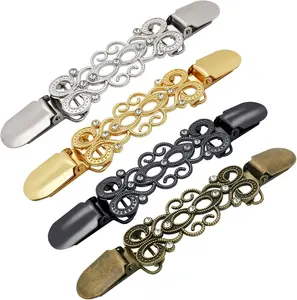 4 count  Cincher & Shirt Clip Retro Dress Cinch Clips for Shawl,Cardigan,Sweater,Clothes & Pant Tightener Clip