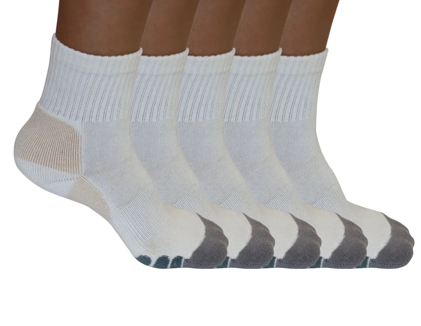 High Performance Crew Bamboo Viscose Socks Unisex White Color - 5-pack