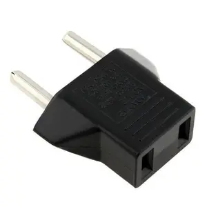 US USA To EU European Travel Plug Adapter Power Converter Charger For Europe Black