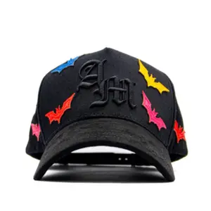 BAT GERVONTA 100% Original Gorra with Colorful Bat Embroidery and Black Fabric