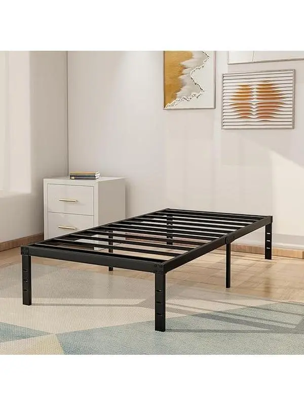 Heavy Duty Mattress Foundation/Ne/Reinforced Steel Slats Support/Easy Assembly/No Box Spring Neededoise Free/Black 18 Inch Metal Platform Bed Frame Siz