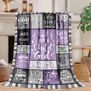 Christian Gifts for Women - Christian Blanket I Am A Child of God (40x50 Inch) - Faith Based Prayer & Baptism Gift for Women, Wife, Sister - Soft Inspirational Throw Blanket(Purple)