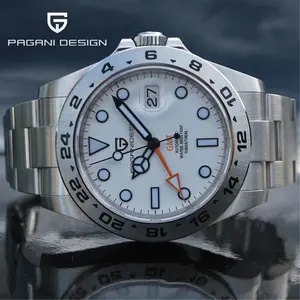 PAGANI Design 2025 42MM GMT Automatic Watch – Sapphire Crystal Stainless Steel Waterproof Men’s Mechanical Wristwatch