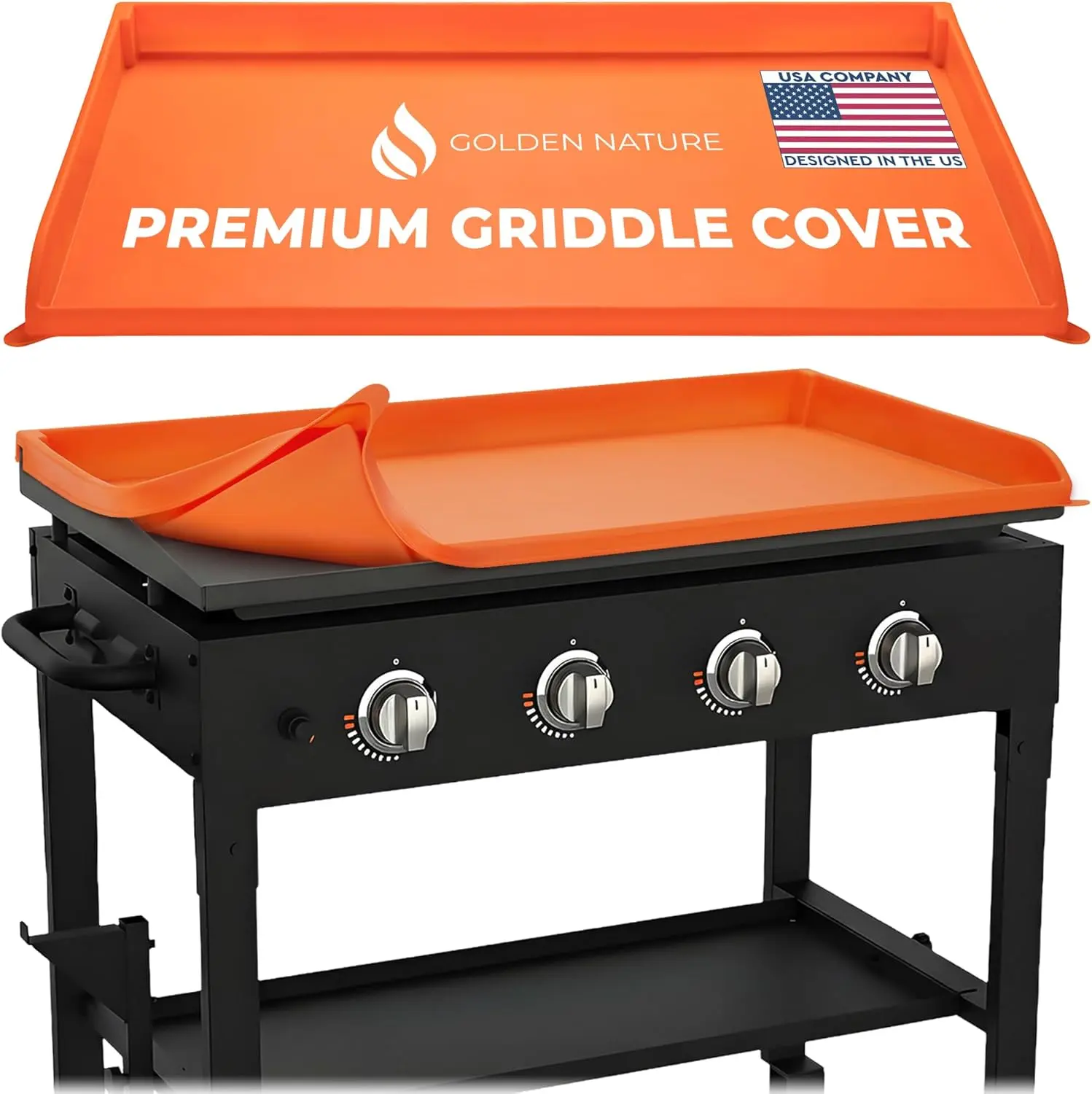 Golden Nature Rectangular Multi-Size Silicone Cooking Mat Protective Cover for Blackstone & Flat Top Griddles (29.5x19x2 in, 36.5x22.3x2 in) - Heavy-Duty, Heatproof, Waterproof, BPA-Free for Food Griddle Owners, 36.5X2x22.3 In, 29.5X2x19 In