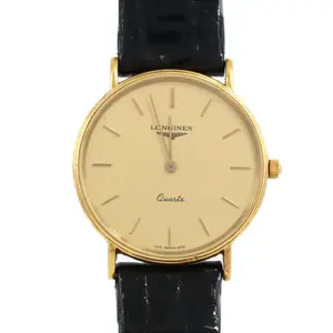 Pre-owned Longines 18K Yellow Gold (Au750) Small Leather Goods Yellow Gold Watch