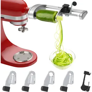 Spiralizer Attachment (5 ) Compatible with  Stand Mixer, Comes with Peel, Core and Slice, Vegetable Slicer (Not  Brand Spiralizer)