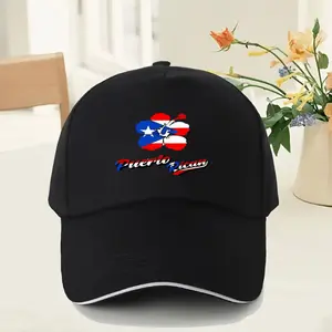 Puerto Rican Flag Baseball Cap - Adjustable Quick-Lock Closure, Breathable 100% Polyester, Black with Vivid National Design - Casual Hat for Men & Women, Perfect Gift for All Seasons