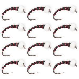 Floating Feather Supply Chironomid Pupa Fly 12 Pack – Trout Midge Nymph Size 12-14