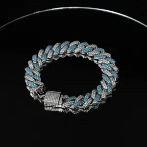 [ICE HUE]18K Gold Vacuum Plated Copper with 5A+ Sri Lanka Zircon Cuban Bracelet Miami Italy Mexico & Micro Inspired for Women & Men Luxury Jewelry,Daily Wear,Casual Fashion,Gift Idea,,Classic,Hip Hop,Simple,Sporty Style