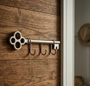 Threshold Key Rail Satin Nickel Finish Key Holder
