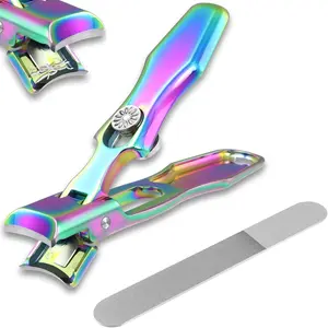Ultra Wide Jaw Opening Nail Clipper Set, Sharp Stainless Steel Nail Clippers for Tough Nails Finger Nails Toenails, Portable Nail Clipper with File Gift Set for Men &Women