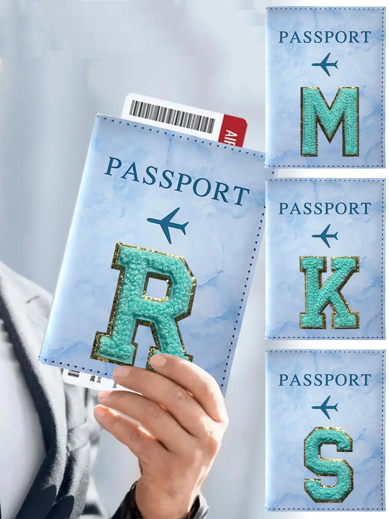 Letter Embroidery Design Passport Case, Fashionable Lightweight Passport Holder Cover, Passport Wallet, Travel Document Holder, Travel Accessories for Men & Women