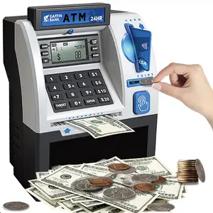 ATM Piggy Bank Toy, a Fun, Interactive Way to Teach Kids about Money Savings. With a Realistic ATM Keypad,Password Security, and the Ability to Save both Coins and Bills, It's Perfect for Birthdays, Holidays,Ideal Birthday/Holiday Gift.