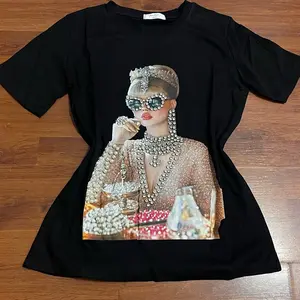 T00011-One-size-fits-all t-shirt with rhinestones