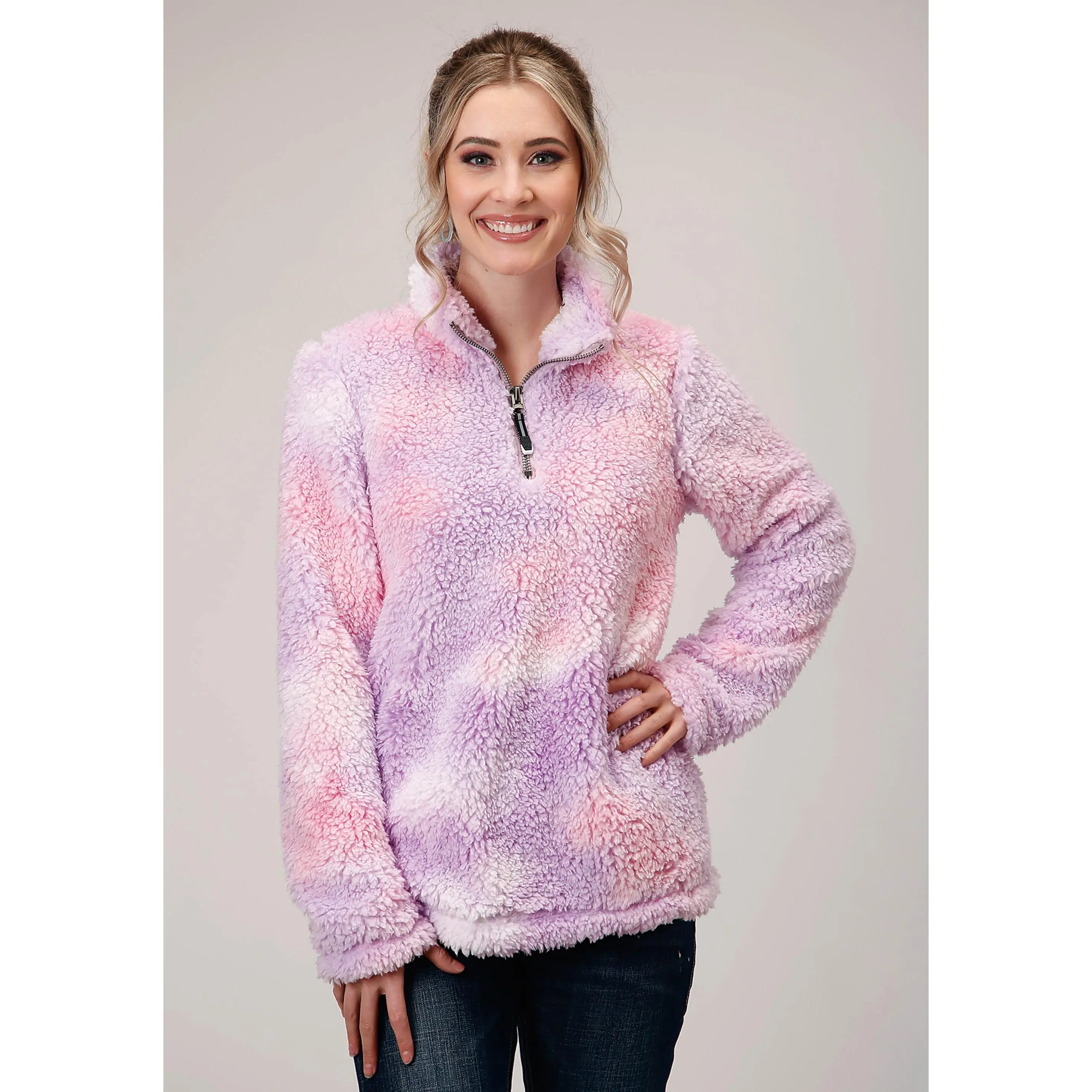 Womens Polar Fleece  Tie Dye Pullover
