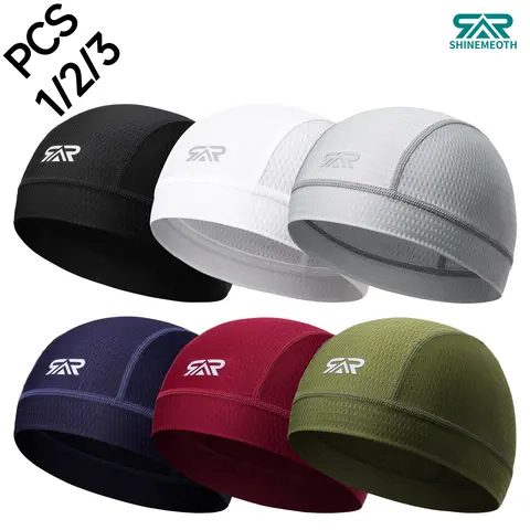 1/2/3 Piece Cycling Sweat Absorbent Inner Liner Quick-Dry Breathable Mesh Hat, Unisex Outdoor Sports Motorcycle Helmet Liner Summer Skull Cap Helmet Liner Hats