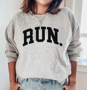 RUN Sweatshirt, Minimalist Running Sweatshirt, Running Crewneck, Marathon Gift, Running Clothes, Marathon Shirt, Runner Shirt, Runner Gift Cotton Fabric