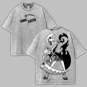 Retro Vintage Unisex Soul Eater Maka V2 Anime Manga Acid Washed Heavyweight T-shirt, Anime Merch, Gift For Anime Fan. Menswear Top Tshirt Streetwear NDH