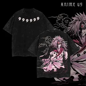 [COLLECTION] Limited Edition Madara Uchiha T-Shirt - Double Printed Washed Tee Unisex Oversize, Acid Washed Lightweight Cotton, Naruto Anime Manga, Uchiha Clan, Gift for Anime Fan