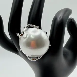 So So Pretty Large Faux Pearl Dome Ring