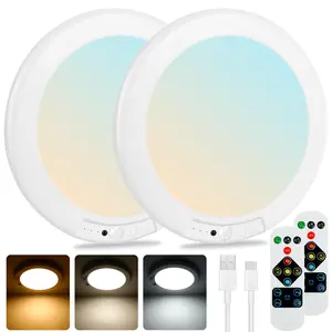 maylit 2 Pack Rechargeable Ceiling Lights, Motion Sensor Lights No Wiring, Wireless Closet Lights Battery Operated, for Bathroom Laundry Room Kitchen Porch Stair Hallway Shower Pantry Garage
