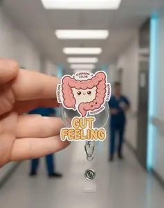 Funny Anatomical Colon Badge Reel: GI Nurse ID Holder, hospital, healthcare, patient care, medical gift, professional, doctor, clinic