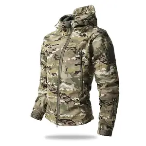 5XL 6XL Soft-shell Hard Shell Camouflage Jacket Fleece Thick Tactical Suit Hooded Coat Manufacturers Handsome Outdoor Jacket