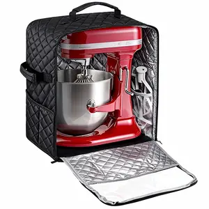 Stand Mixer Cover with Appliance Sliders Base Compatible with KitchenAid Mixer-Storage Bag for 6/7/8 Quart with Pockets for Kitchen Aid Accessories and Attachments