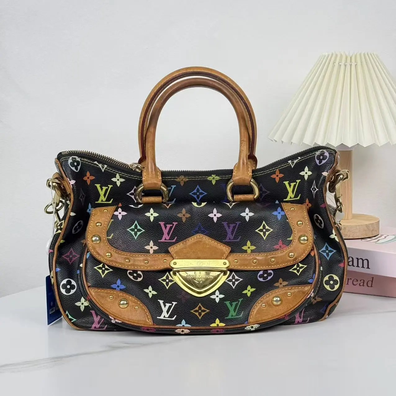 Pre-owned Louis Vuitton Takashi Murakami Monogram Multicolor Rita Black