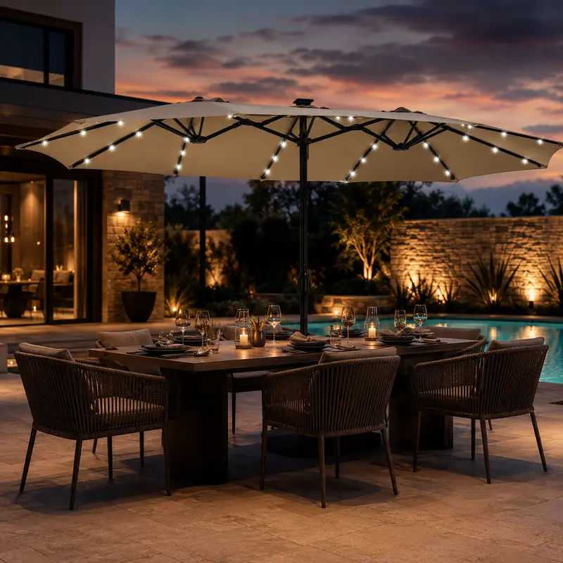 christmas tree shop patio umbrella lights 2' Lighted Spiral Xmas Solar Powered The built LED Umbrella Light With Solar