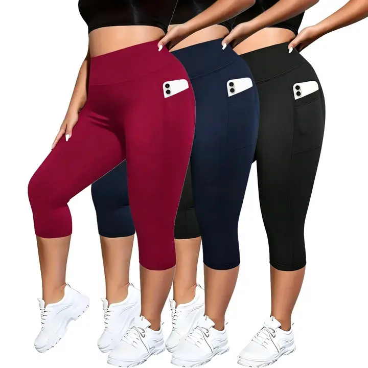 Capris Leggings for Women High Waist Leggings Soft Yoga Capris with Pockets Tall Leggings for Women Athletic Leggings Workout Pants with Pockets