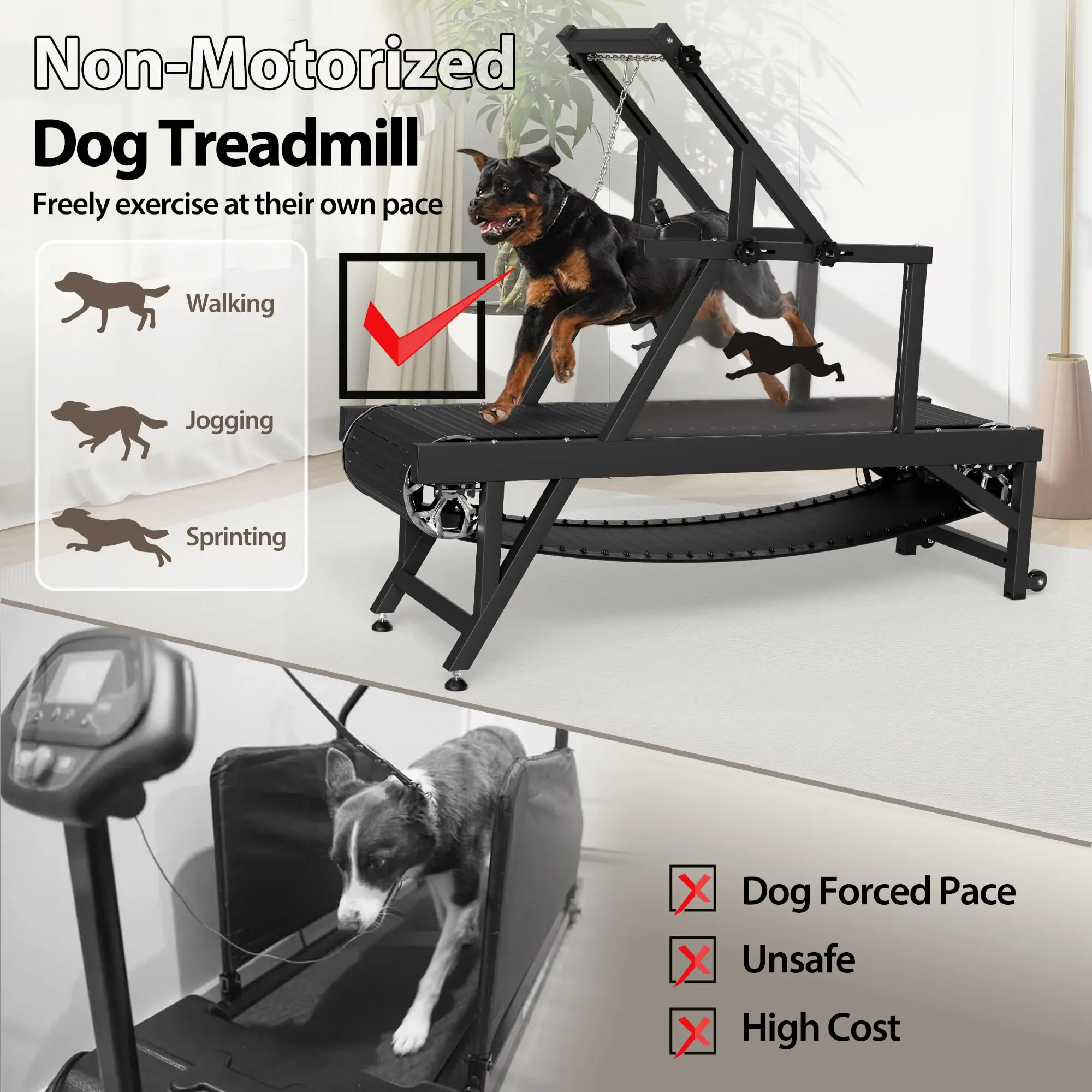 Dog Treadmill, HINXIETIE Dog Slat Mill for Large/Medium Dogs with