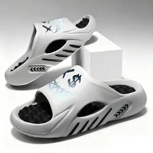 Men's Casual Solid Color Slides Comfortable Home Slippersfor indoor Outdoor Wear Footwear with Unique Design BlackWalking Shoes Summer Breathable