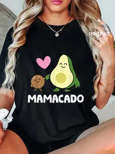 100% Cotton Mamacado Avocado Lover Mom Cute Avocado Mamacado T-Shirt