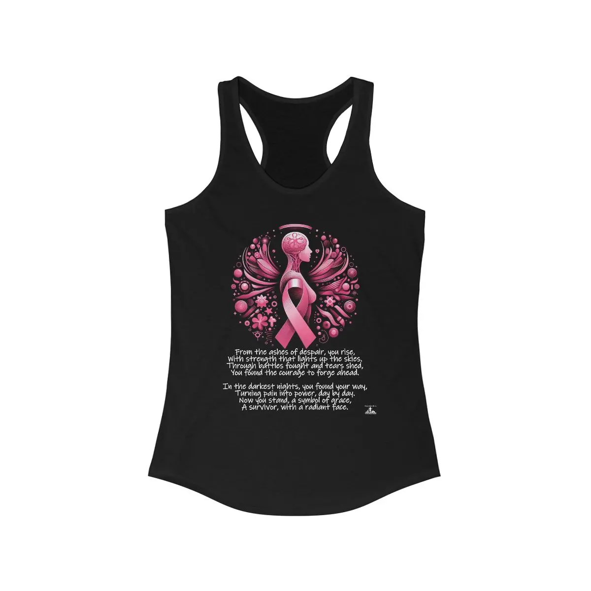 Empowering Women's Racerback Tank - Cancer Awareness Shirt, Inspirational Workout Top, Gift for Survivor, Women’s Fitness Apparel,