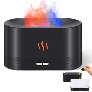 Portable Simulated Flame Air Aroma Diffuser, 7 Flame Colors Noiseless Essential Oil Diffuser with Auto-off Protection,Gifts for Girlfriend,Humidifier Scent Fragrance Machine, Room Office Humidifier