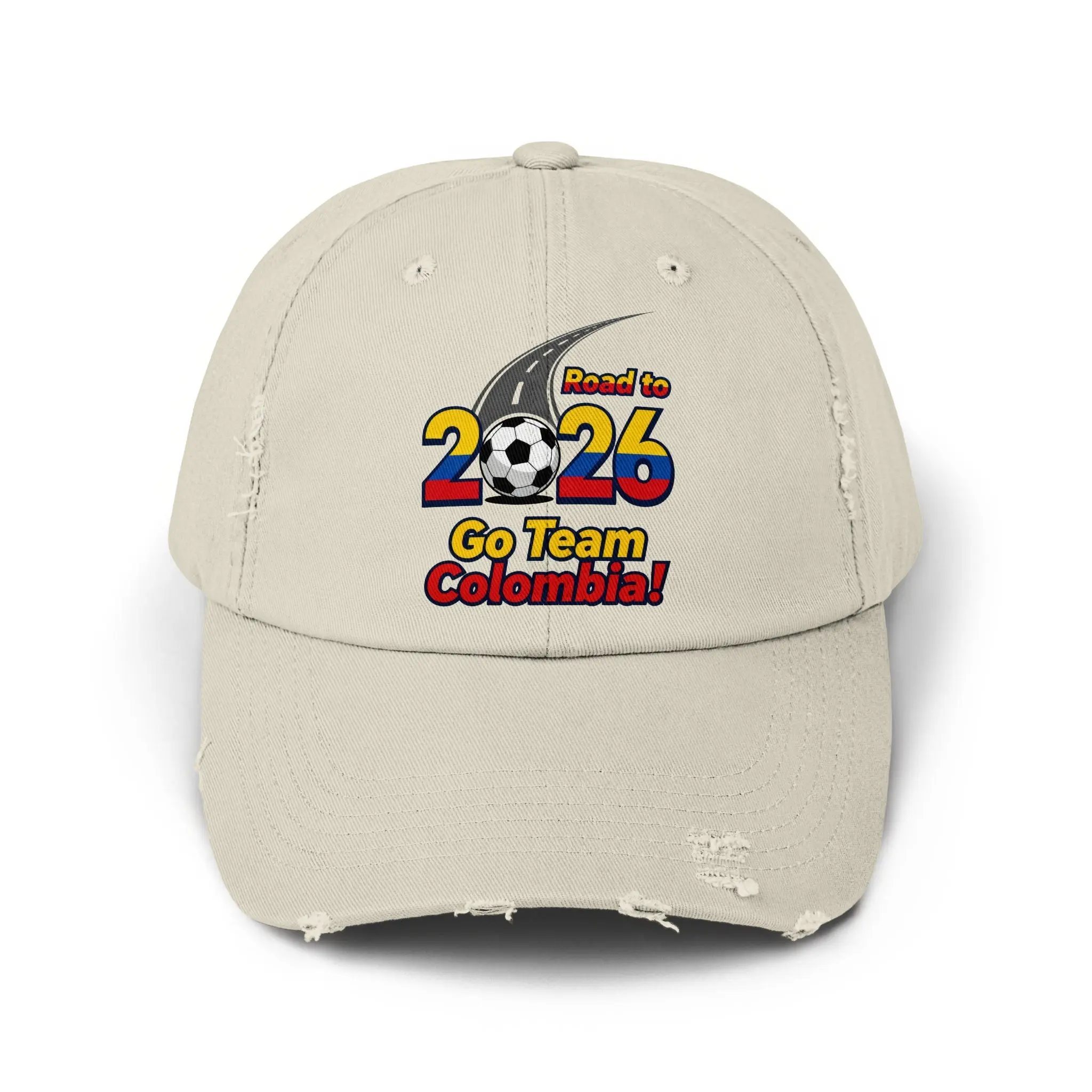 Colombia Distressed Soccer Cap: Limited Edition Road to 2026 Design