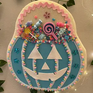 Halloween Pumpkin Sugar Cookie, Blue Pumpkin, Jack O’Lantern Bucket, Fake Bake, Cookie Attachment, Wreath Pumpkin Attachment