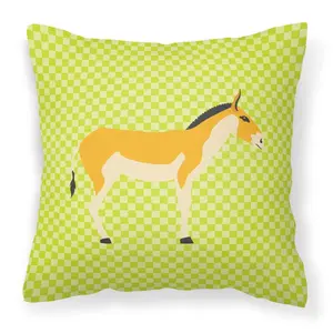 Turkmenian Kulan Donkey Green Fabric Decorative Pillow BB7680PW1818