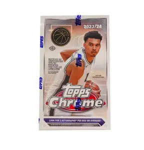 Topps 2023/24 NBA Chrome Hobby Box - Limited to 25 Packs with Autograph Promotions - Collectible Basketball Trading Cards