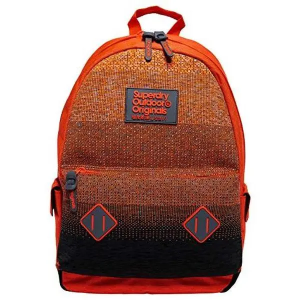 Superdry Accessories Knitter Montana Unisex Backpacks, Color: Orange/Black, Men/Women, Functional Bags