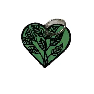 Hand Painted Wooden Keychain - Sage (DM for Custom Designs)