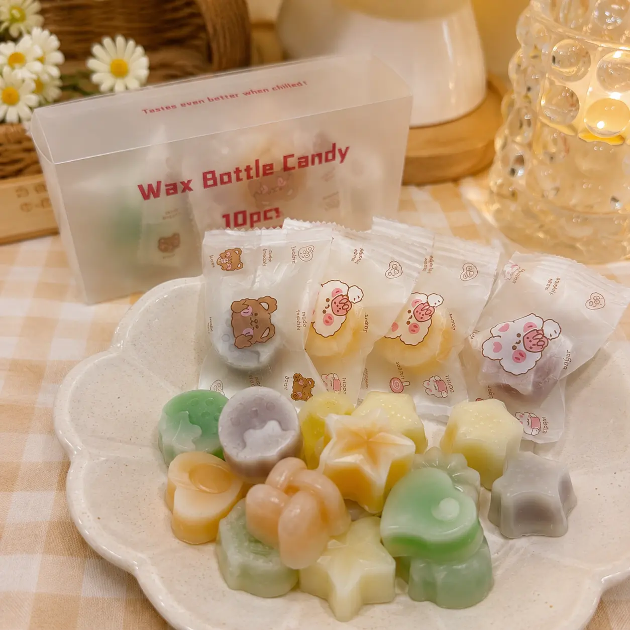 Mini Wax Bottle Candy Collection, 3.5 oz Box, Sweet Fruit Juice Filled Candy, Cute Candy Bottle Shapes, Fun Chewy Snack for Parties