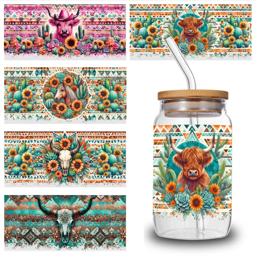 5 Sheets Cow Skulls UV DTF Stickers Decorative Design Inspiring Designs Room Decor Decoration Items Waterproof Rub on Transfers Winter Landscape Canvas Posters Photography Print samantha