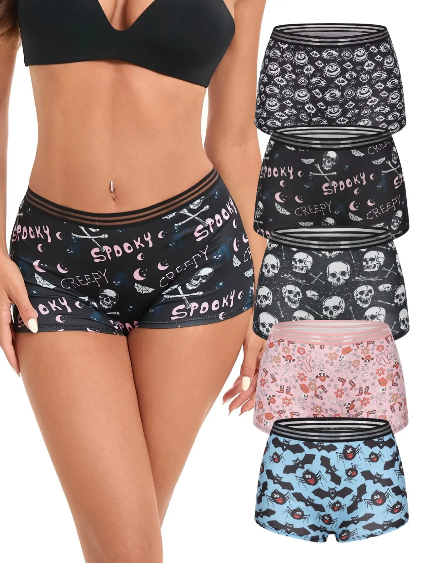 Morvia 5pcs Women's Briefs Underwear, High Waist Briefs, High Waisted Underwear, All-Season Fitted Comfortable Elastic Fit, Breathable Fabric for Daily Wear, Casual Style