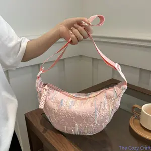 Aesthetic Ins Japanese Style Mini Crossbody Bag Women Casual Single Shoulder Phone Bag Lightweight Versatile Niche Dumpling Shaped Purse Stylish Slim Small Handbag For Daily Commute Streetwear Casual Outdoor Outings summerwins