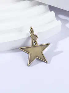 Hamilton Broadway Musical Alexander Lafayette Enamel Brooch, Vintage Star Design, Fashion Alloy Badge for Daily Clothing Decor, Trendy All-match & Exquisite Brooch for Birthday Jewelry Gift, Uniquely Designed
