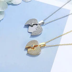 Openable Zircon Heart Pendant Necklace – Y2K Personalized Clavicle Jewelry for Women, Birthday & Anniversary Gift
