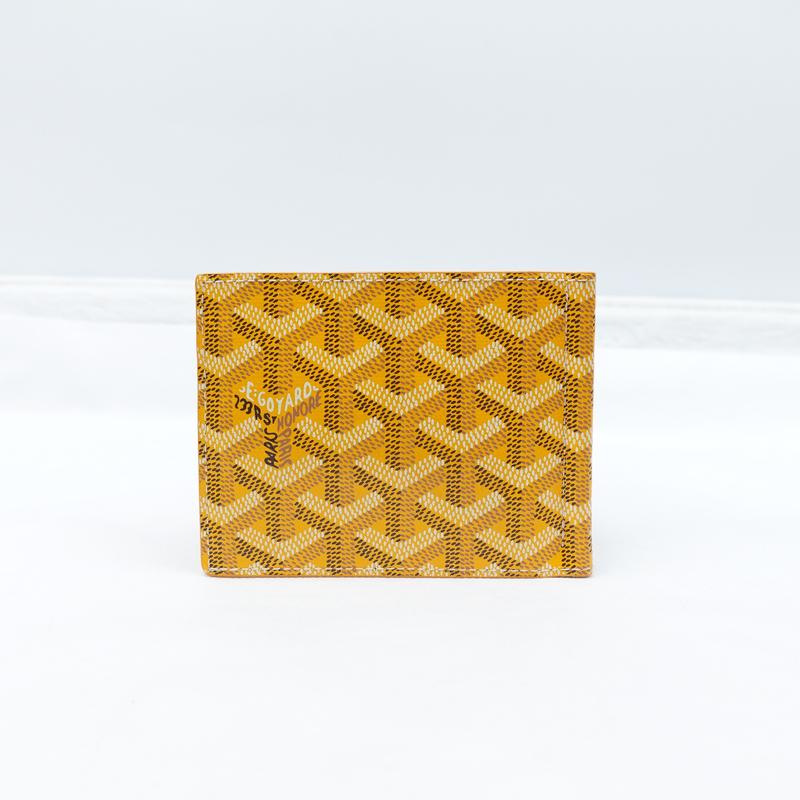 Pre-owned Goyard Coated Canvas Small Leather Goods Yellow Card Holder T10305790
